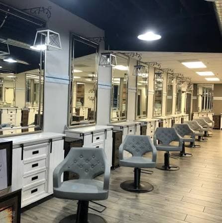 Wildomar styling stations with ornate iron fixtures